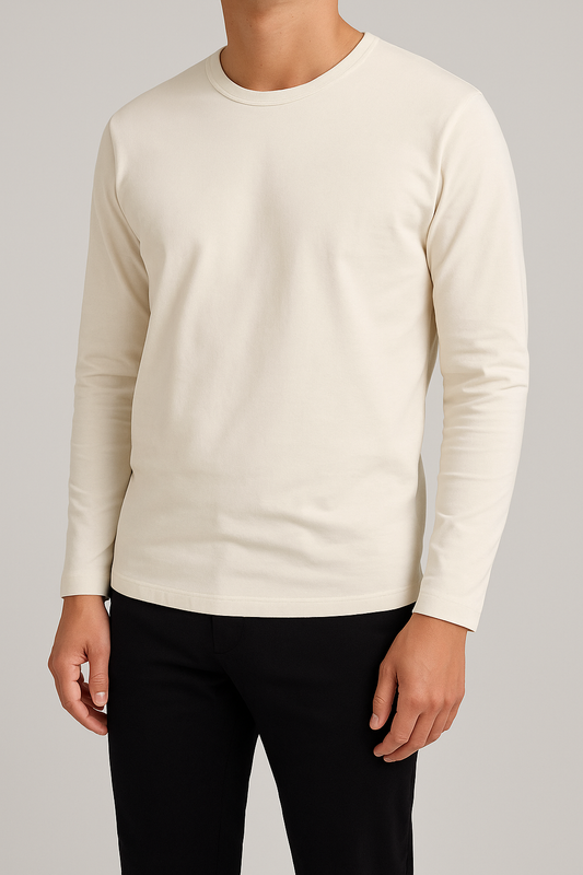 IVAR® Full Sleeve Luxeknit Cream T shirt