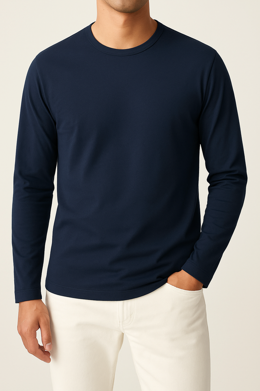 IVAR® Full Sleeve Luxeknit Navy T shirt