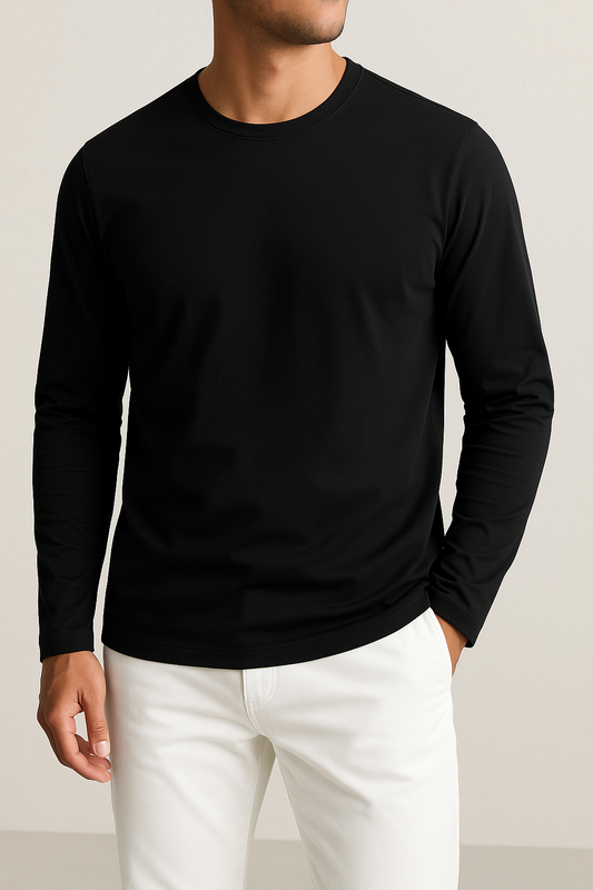 IVAR® Full Sleeve Luxeknit Black T shirt