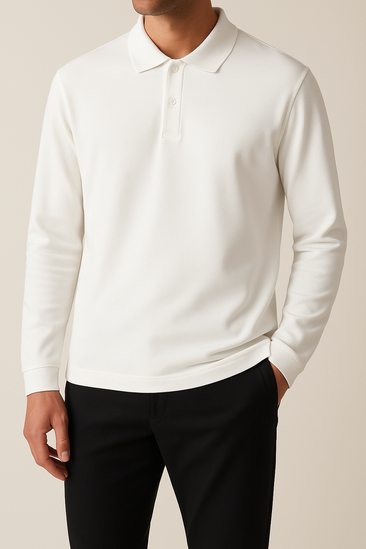 IVAR® White Full Sleeve Polo
