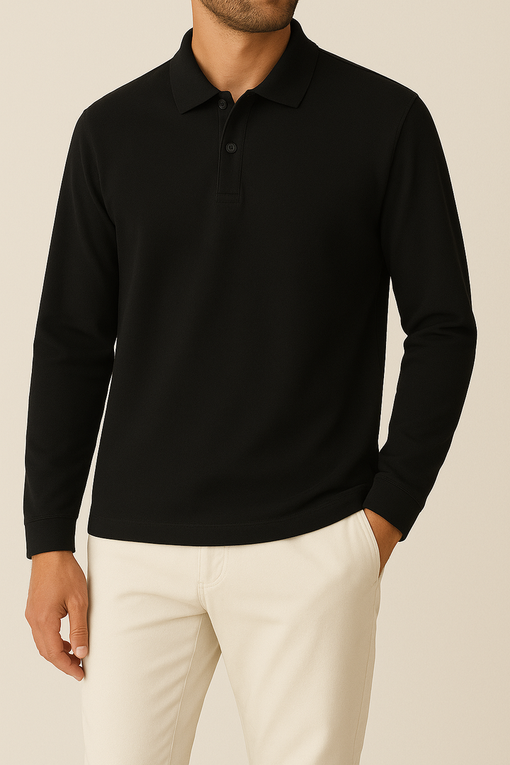 IVAR® Black Full Sleeve Polo