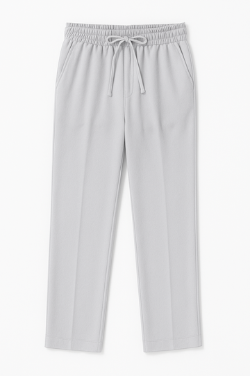IVAR® Grey Lycra Pleated Stapered Pants