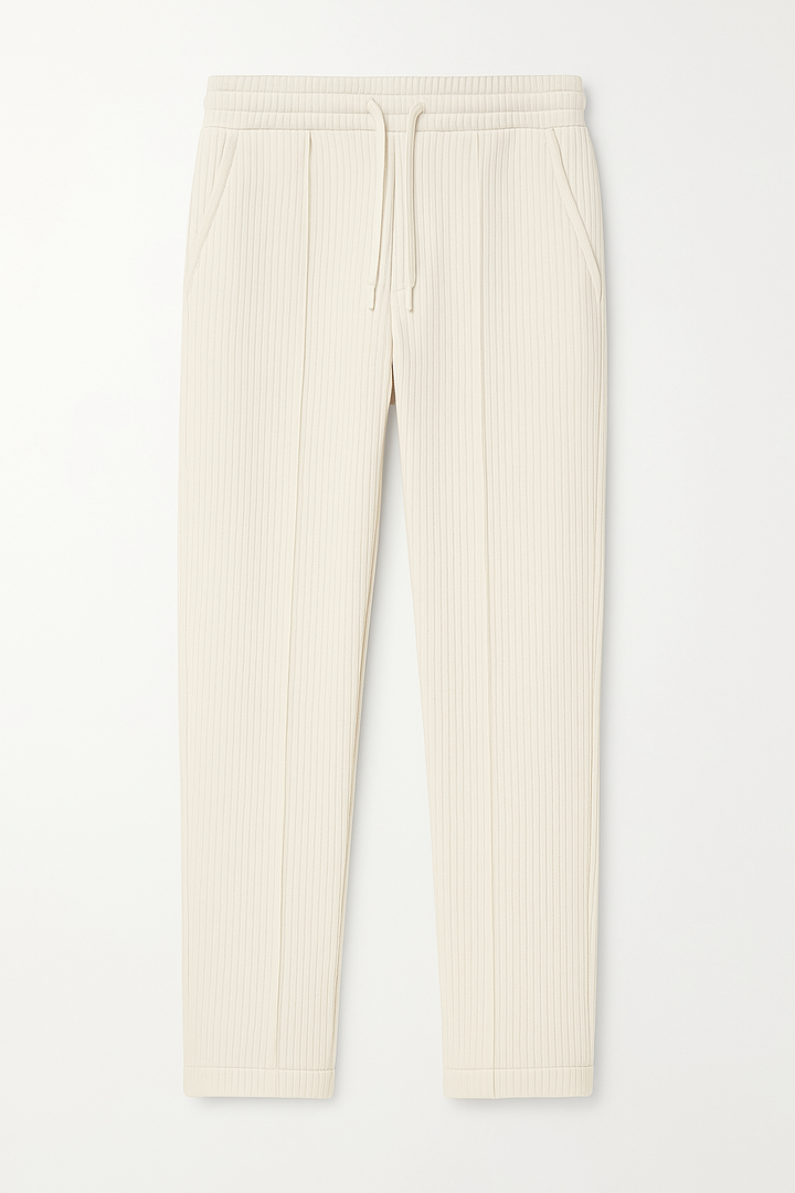 IVAR® Off White Stapered Knitted Pants