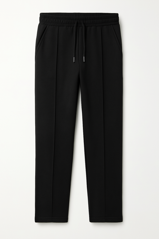 IVAR® Black Stapered Knitted Pants
