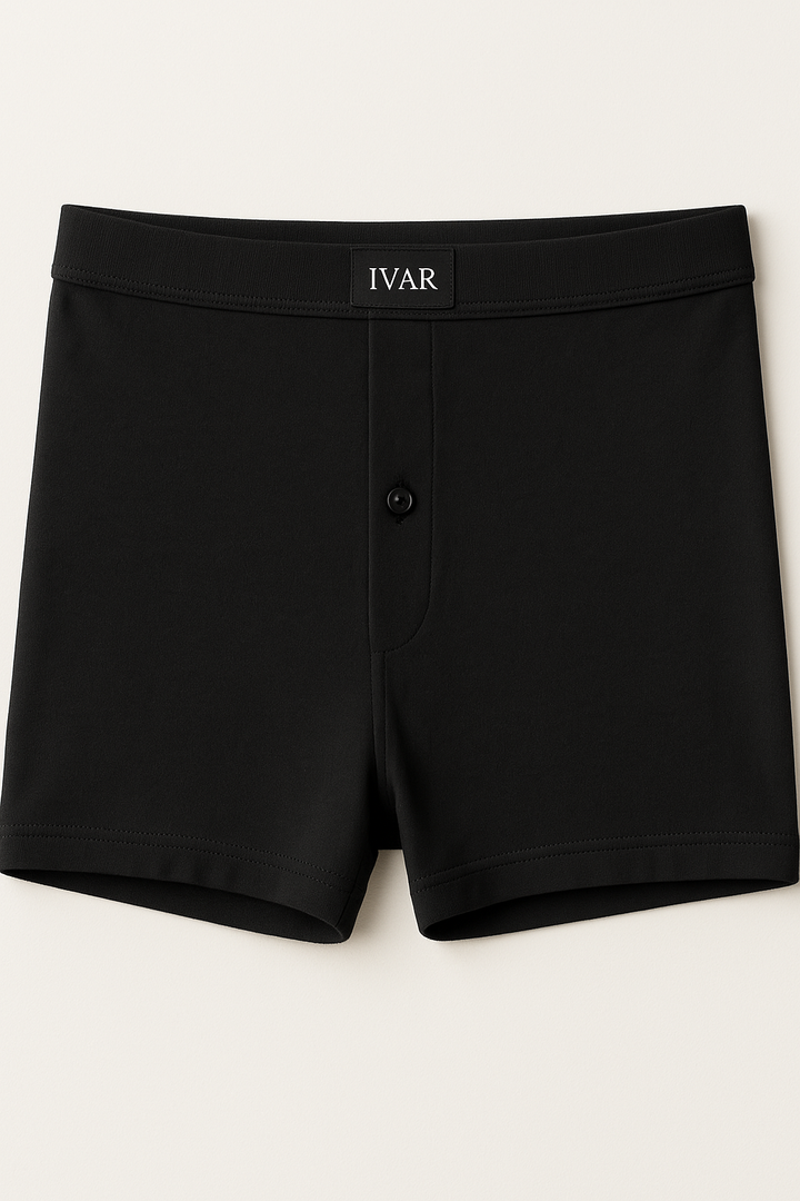Black Knitted Boxer (100% Combed Cotton)