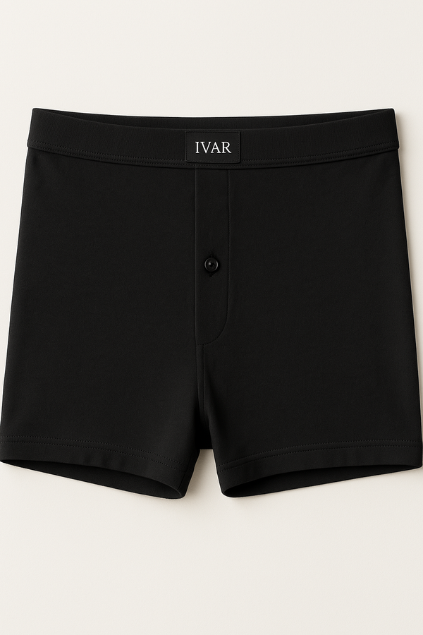 Black Knitted Boxer (100% Combed Cotton)
