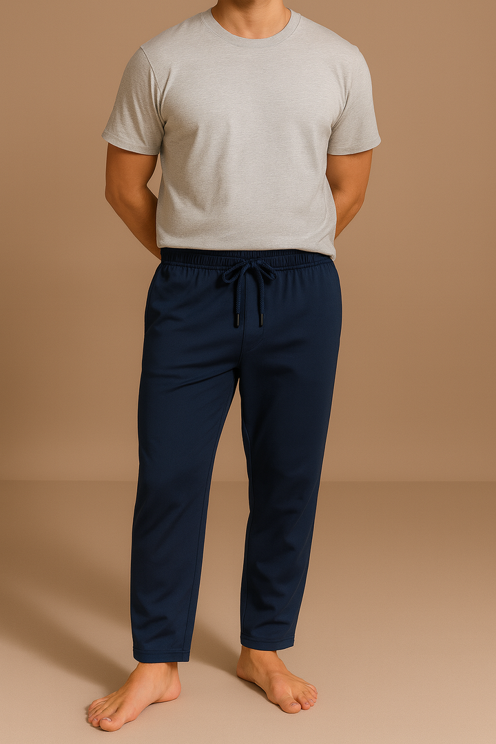 Navy Blue Knitted Pajama (100% Combed Cotton)