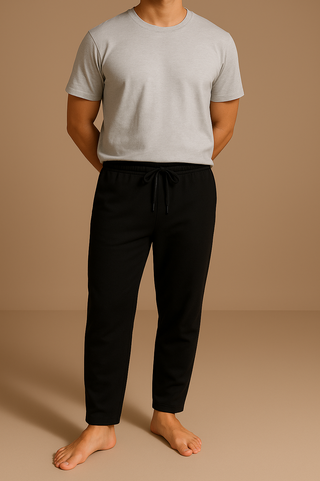 Black Knitted Pajama (100% Combed Cotton)