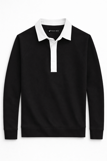 IVAR® Black Placket Fleece Polo