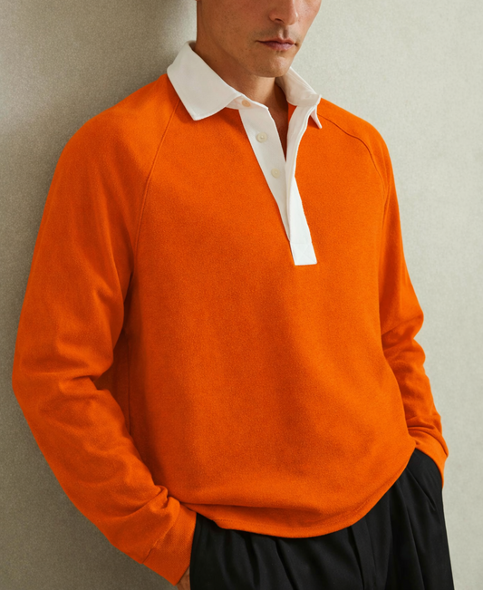 IVAR® Bright Orange Placket Fleece Polo
