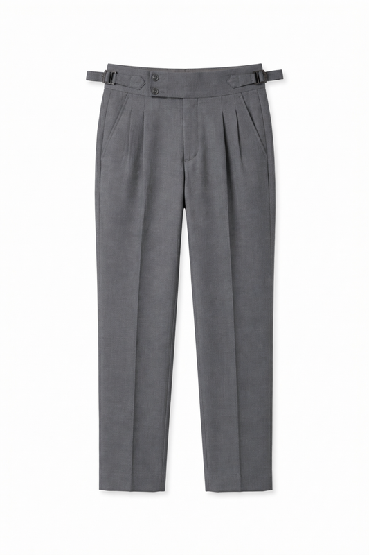 IVAR® Steel Grey Pleated Gurkha Pants