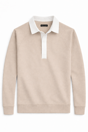 IVAR® Stone Beige Placket Fleece Polo