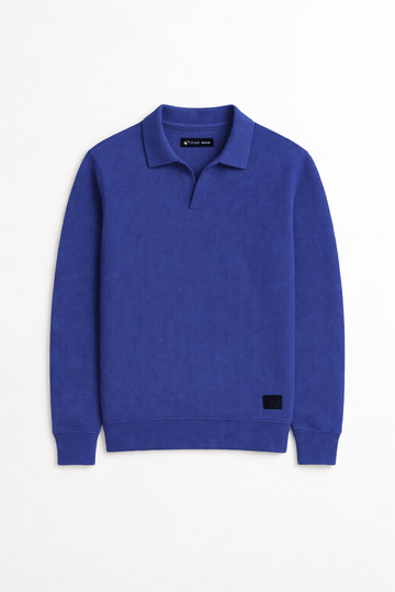 IVAR® Royal Blue Johnny Collar Ribline Polo