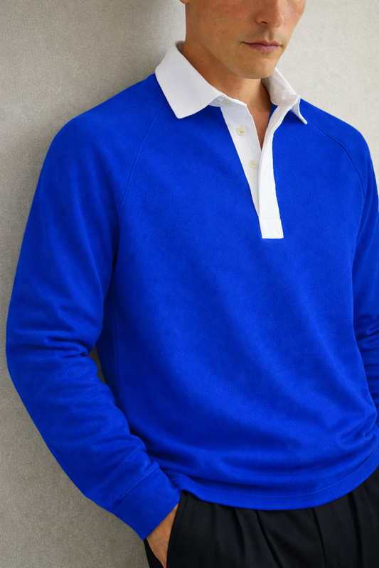 IVAR® Olympic Blue Placket Fleece Polo