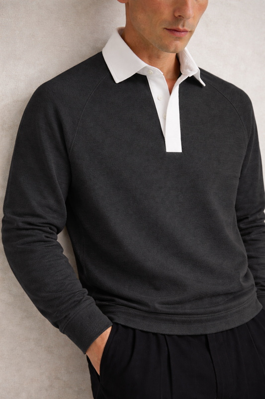 IVAR® Charcoal Placket Fleece Polo