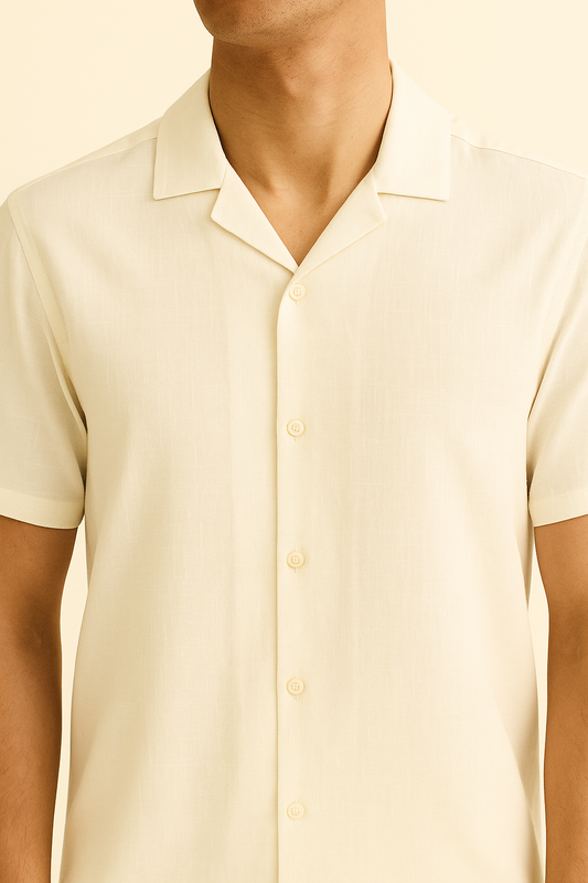 IVAR® White Cuban Collar Shirt
