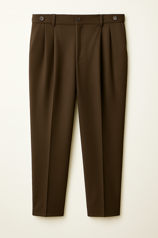 IVAR® Chocolate brown Adjustable pleated pants