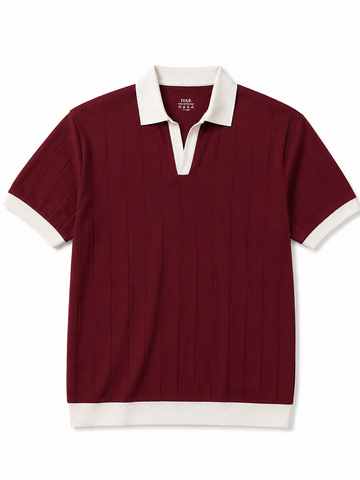 IVAR® Maroon Dropneedle Varsity J/C Polo
