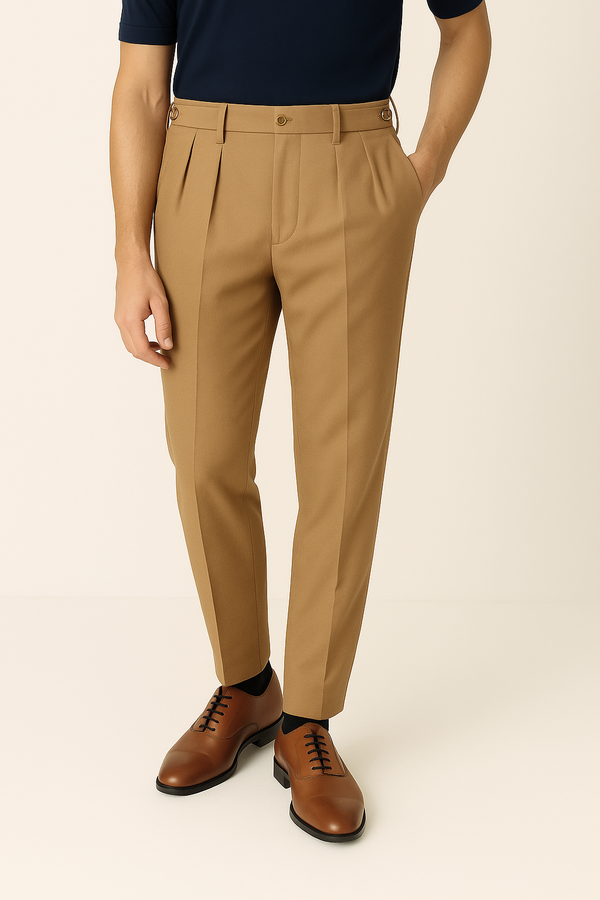 IVAR® Dark Camel Adjustable pleated pants