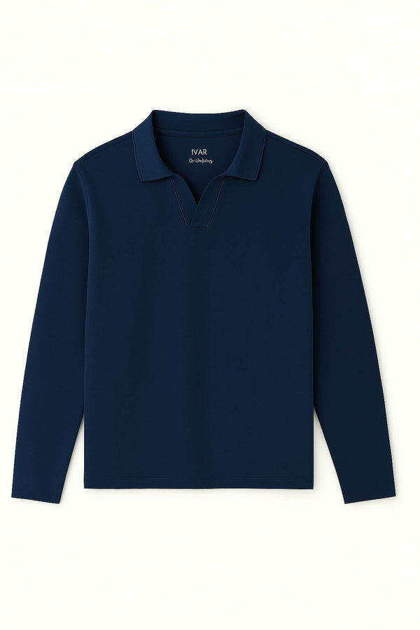 IVAR® Azure Full Sleeve Johnny Collar Polo