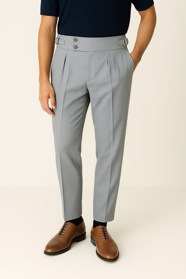 IVAR® Silver Pleated Gurkha Pants