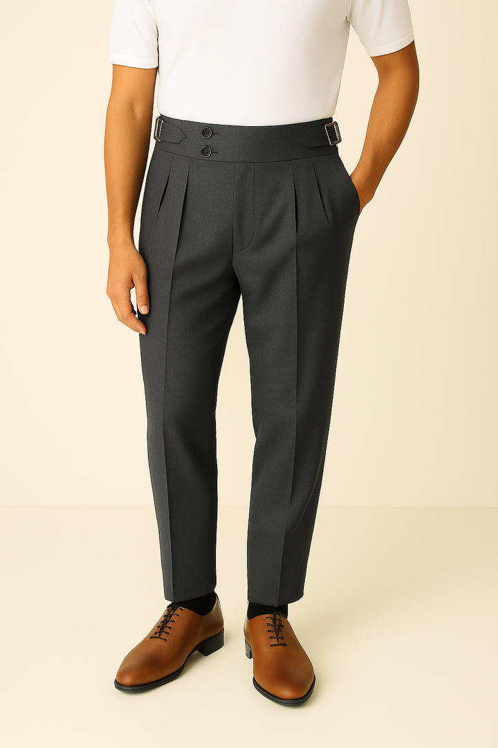IVAR® Charcoal Pleated Gurkha Pants