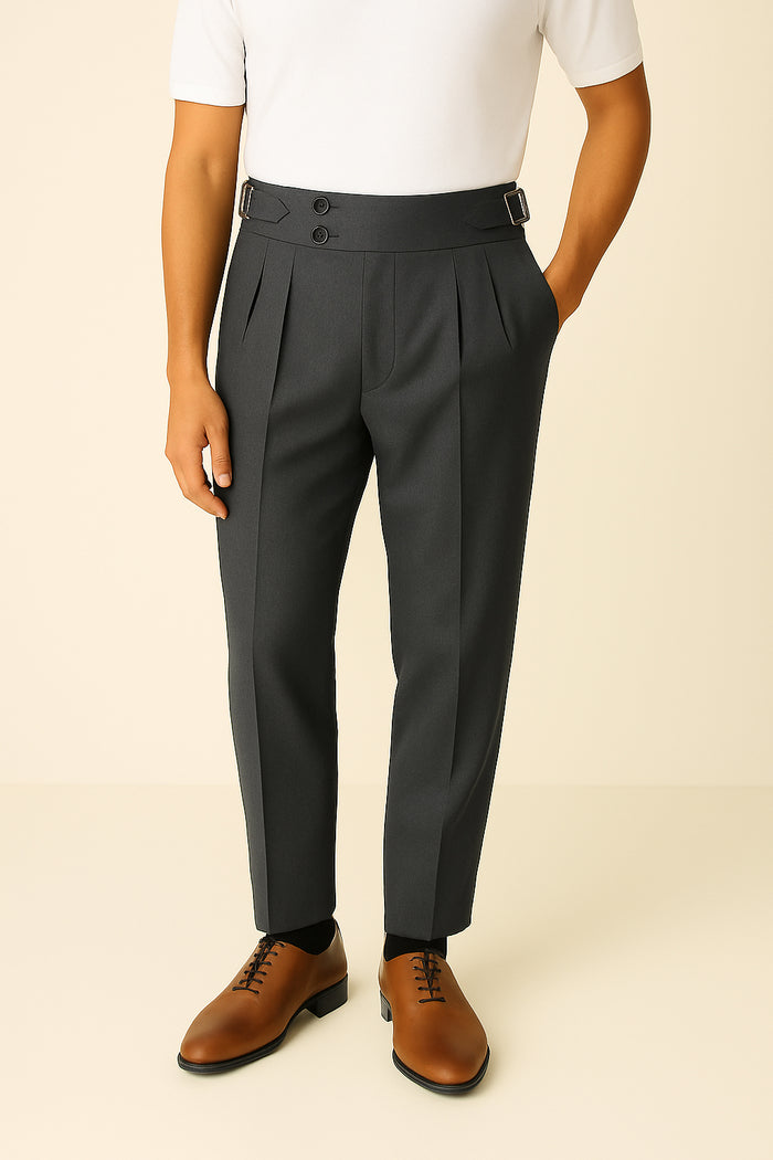 IVAR® Charcoal Pleated Gurkha Pants