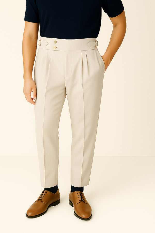 IVAR® Ice Grey Pleated Gurkha Pants