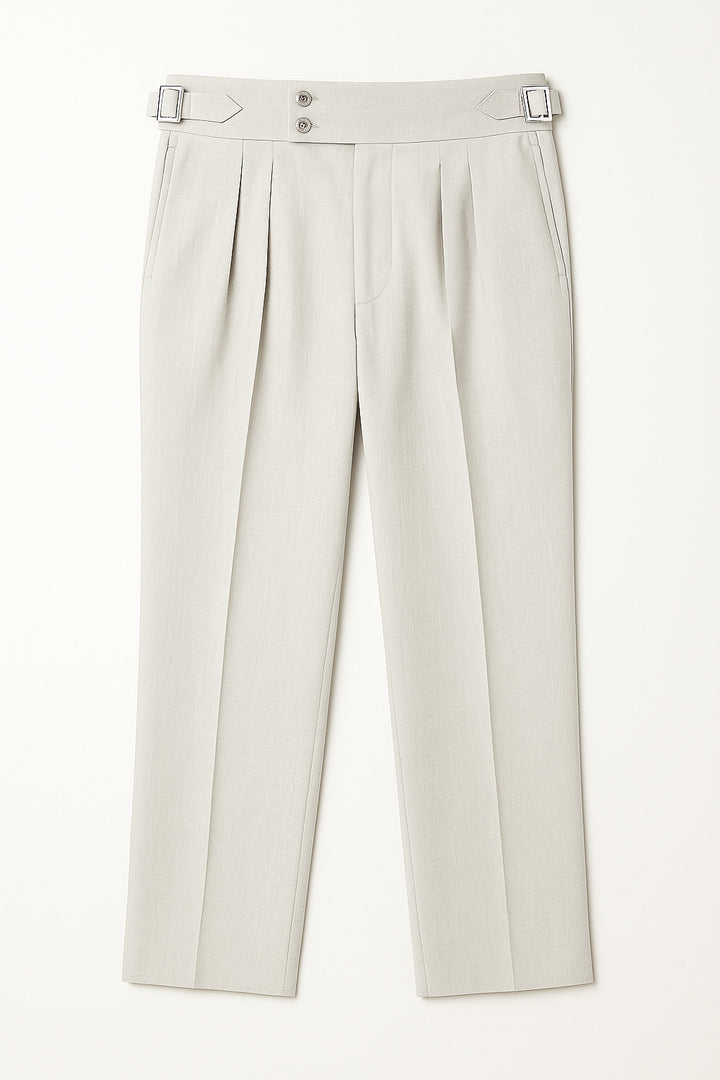 IVAR® Ice Grey Pleated Gurkha Pants