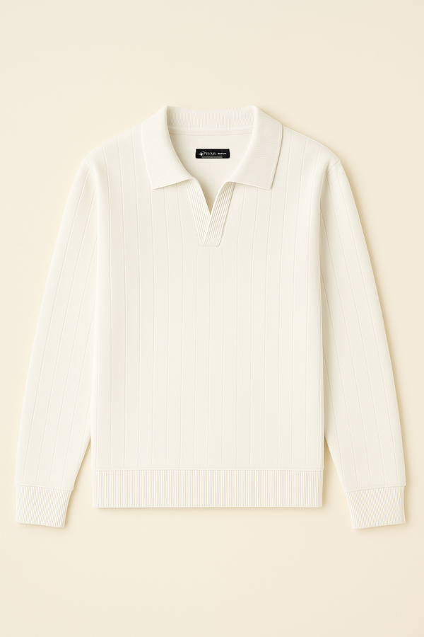 IVAR® Off White Scuba Drop Needle Polo