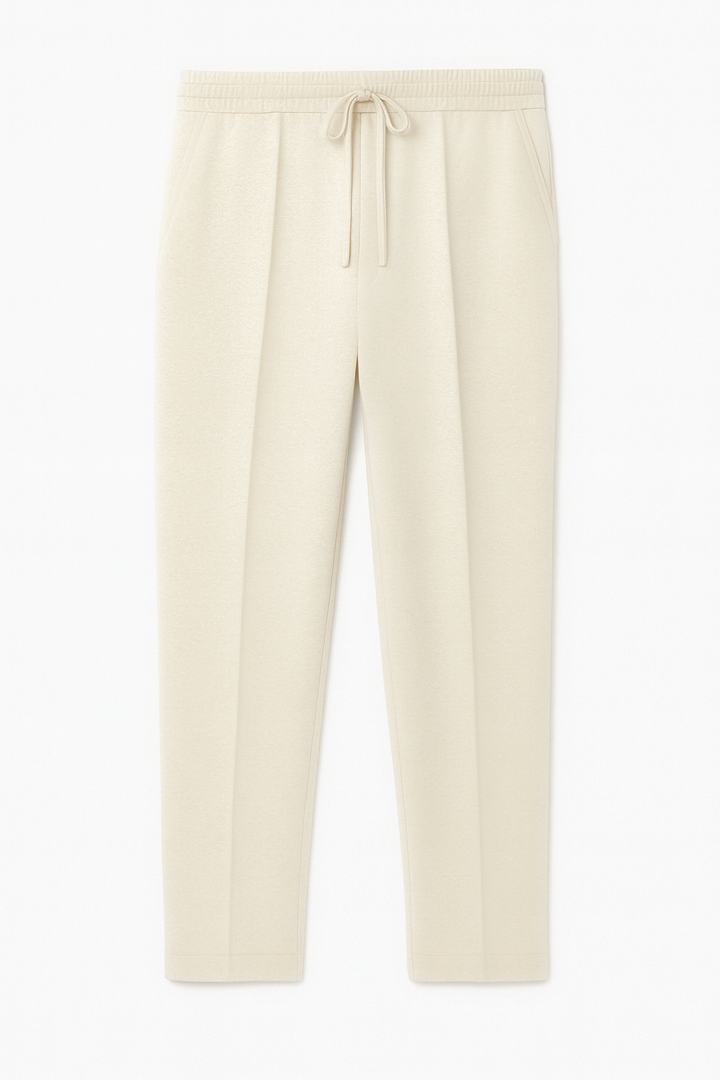 IVAR® Off White Stapered Knitted Pants
