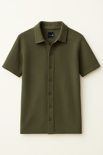 IVAR® Olive Green Ribbed Shirt