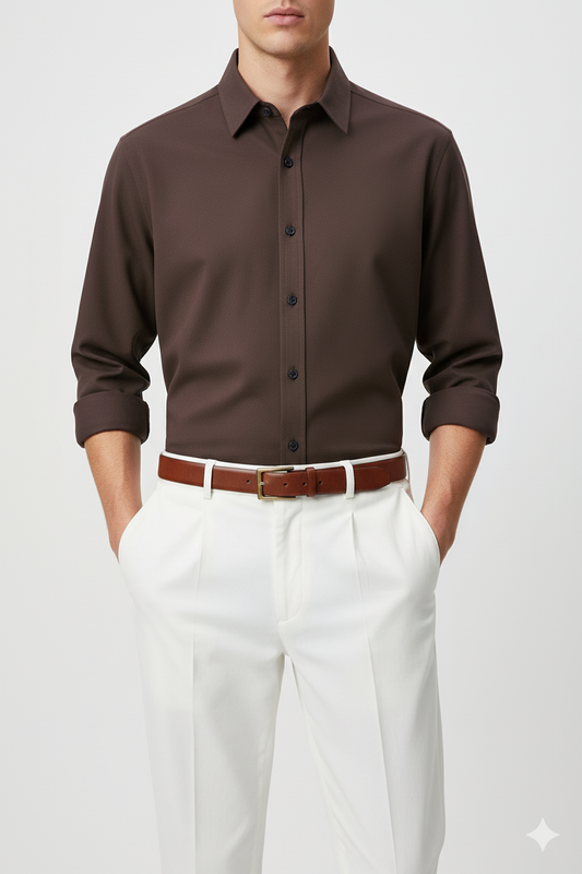 IVAR® Non Iron Chocolate Brown Shirt