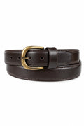 Ivar Brown Classic Thin Leather Belt - Full Coiled View - IVAR Clothing