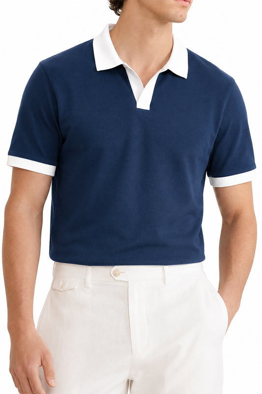 IVAR® Navy Contrast J/C Polo
