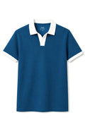 IVAR Ink Blue Contrast J/C Polo - Front Flat Lay - IVAR Clothing