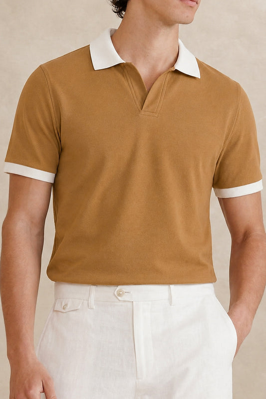 IVAR® Sugar Brown Contrast J/C Polo