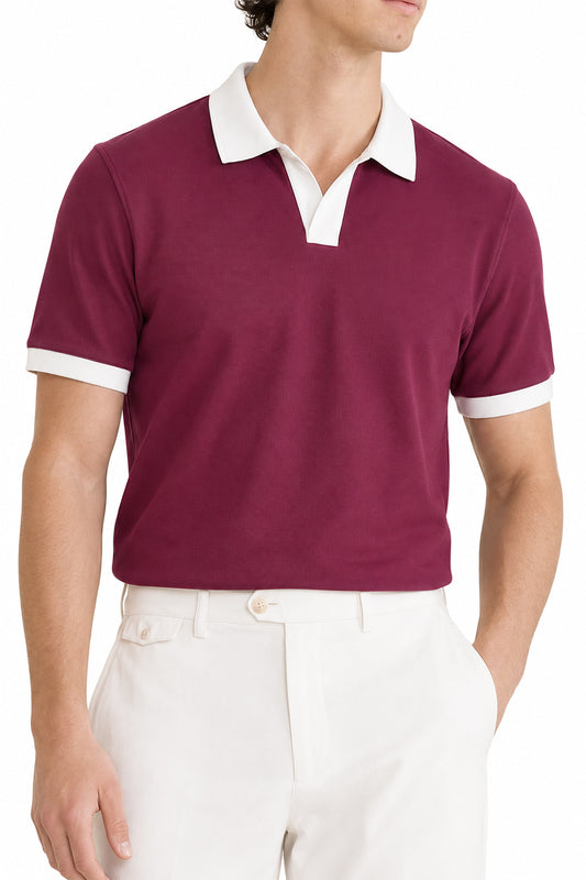 IVAR® Maroon Contrast J/C Polo
