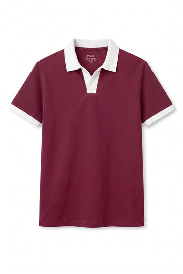 IVAR® Maroon Contrast J/C Polo