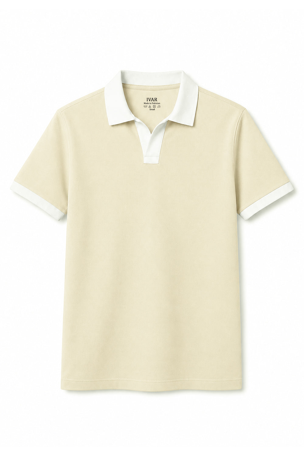 IVAR Milkmatcha Contrast J/C Polo - Front Flat Lay - IVAR Clothing