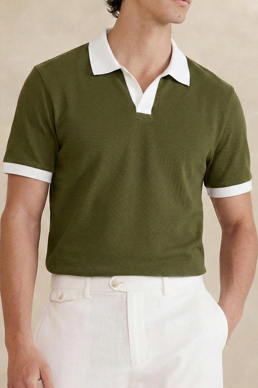 IVAR® Olive Green Contrast J/C Polo
