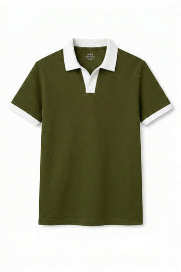 IVAR® Olive Green Contrast J/C Polo