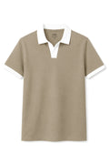 IVAR Stone Contrast J/C Polo - Front Flat Lay - IVAR Clothing