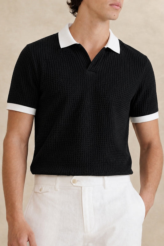 IVAR Black Contrast J/C Polo