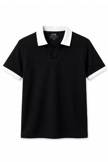 IVAR Black Contrast J/C Polo