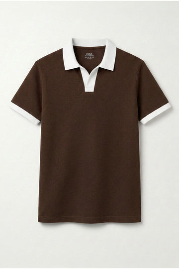 IVAR® chocolate brown  contrast J/C Polo