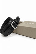Ivar Black Croc Embossed Leather Belt - Coiled with Packaging - IVAR Clothing