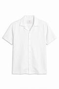IVAR White Cuban Collar Linen Shirt - Front View - IVAR Clothing