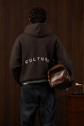 IVAR Brown Culture Heavy Fleece Hoodie – brown heavy fleece hoodie, view 3