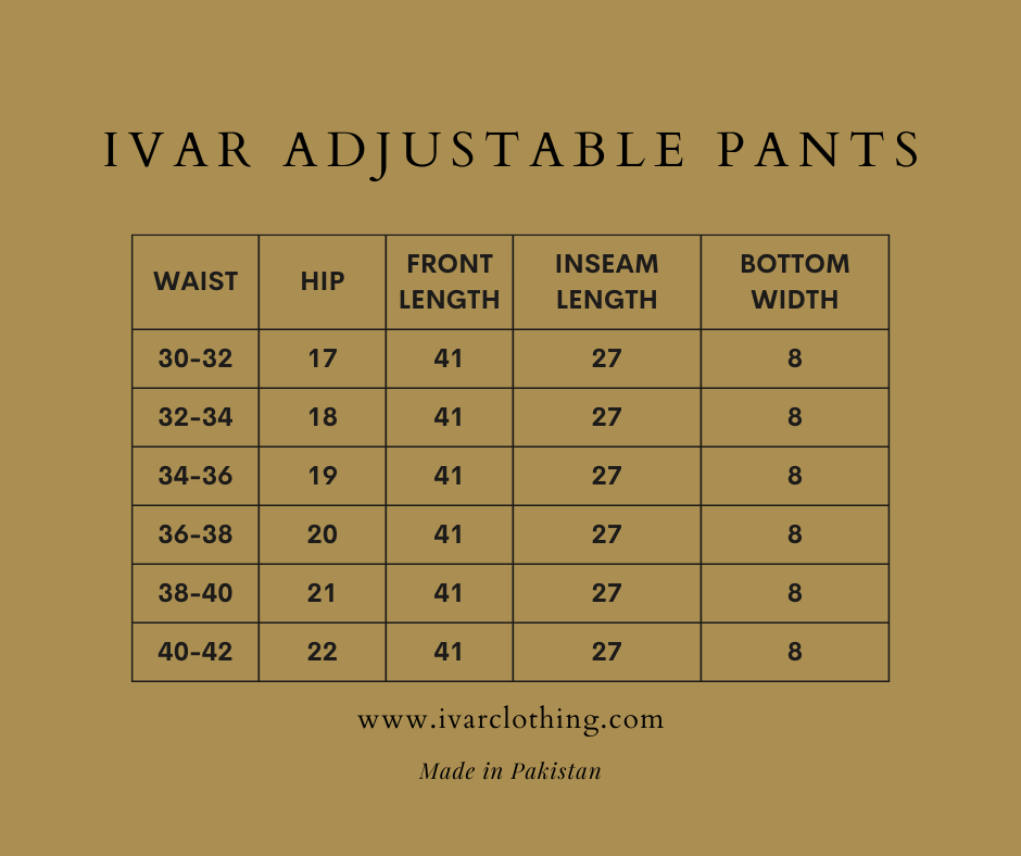 IVAR® Relaxed Fit Navy Blue Adjustable Pants